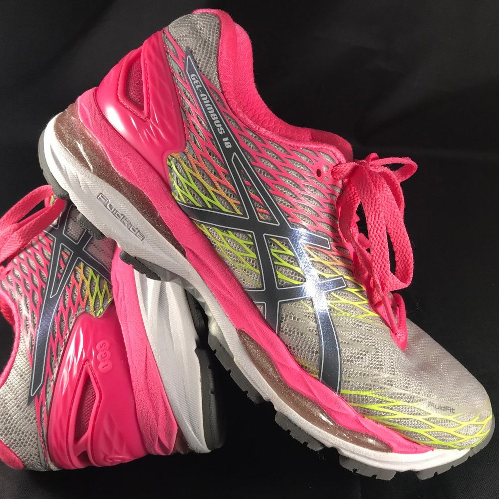 Mint Condition Asics GEL Nimbus 18 Pink Grey 7.5